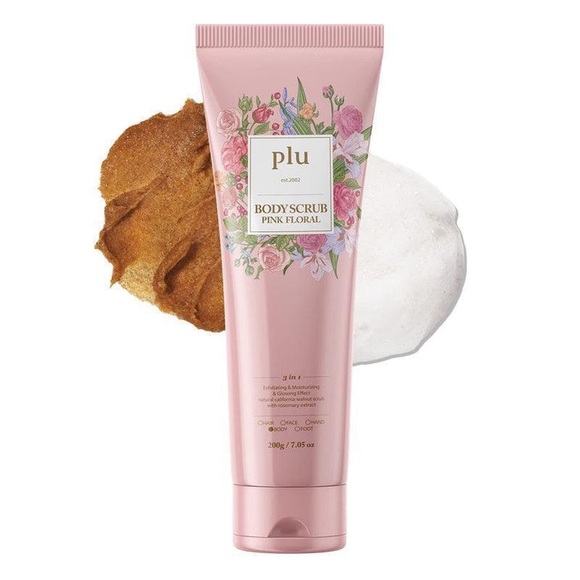 PLU Body Scrub Pink Floral Duo Set 200g x2 | Exfoliate Moisturize Glow - Picture 4 of 11